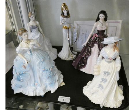 A Coalport china 'Femmes Fatales' figurine, No. 2,117/12,500, Emma Hamilton, 1991, sculpted by John Bromley, together with 'C