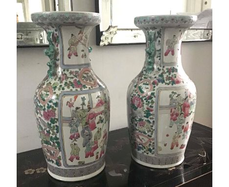 VASES, a pair, Chinese ceramic famille verte, 46cm H. (2) 