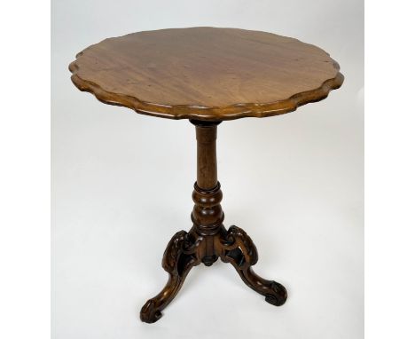 OCCASIONAL LAMP TABLE, 48cm x 65cm H, Victorian mahogany with tripod base carved. 