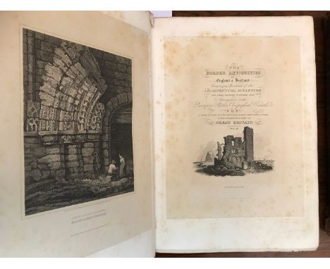 The Border Antiquities of England and Scotland, 2 vols, London 1813, folio, mounted india paper proofs, engraved titles, spin