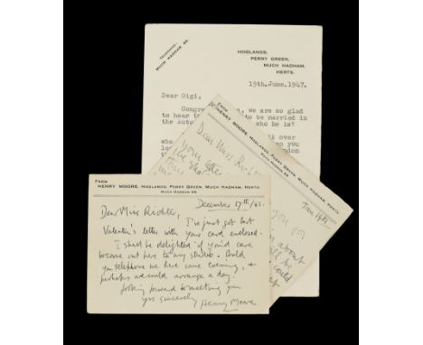 Three handwritten letters, three handwritten postcards, a typed postcard, three typed letters and a telegram, Hoglands, Perry