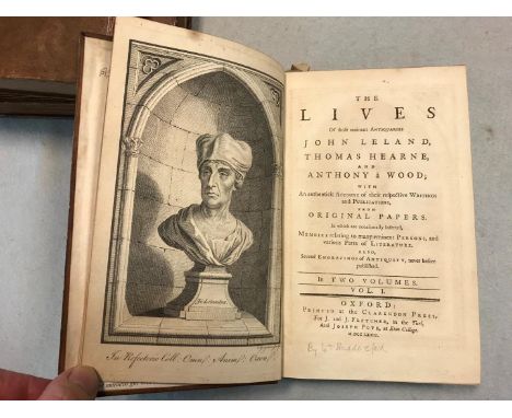 The Lives of those eminent Antiquaries - ..., in 2 vols., Oxford 1772 8vo, plates, full calf; BROWN (Sir Thomas) Pseudodoxia 