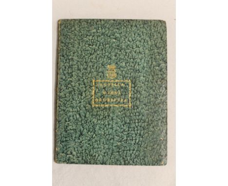 Hyaena Odorifera. Messina: G F Bianco 1638, 8vo, engraved title, portrait, 52pp., green/blue patterned boards with royal mono