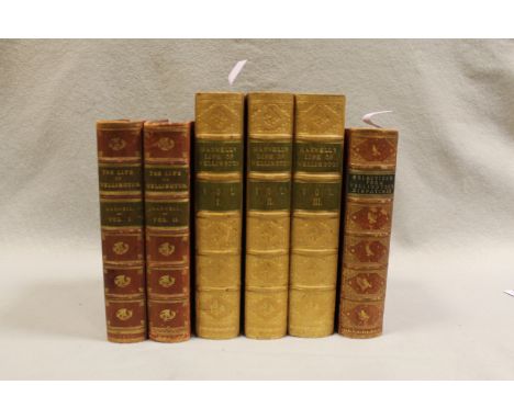 MAXWELL (W H) Life of Wellington, first edition in 3 vols. 1839-41, 8vo, large paper copy with mounted india paper plates, ad