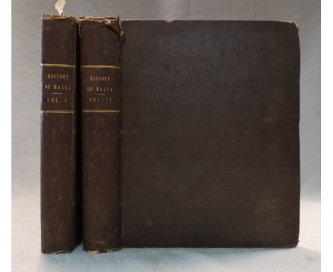 Ancient and Modern Malta... and Goza, in 2 vols., London: R. Phillips 1805, 4to, large linen backed folding map (rather dust 