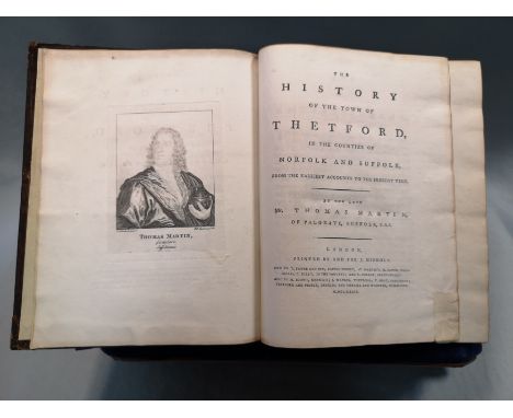 The History of the Town of Thetford, 1779, 4to, portrait and plates, some staining, rebacked calf