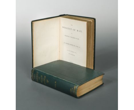 The Descent of Man, in 2 vols. 1871, 8vo, first edition, 2nd or later issue, 16-page publisher's catalogue to rear of each vo