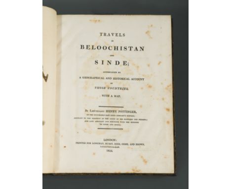 Travels in Beloochistan and Sinde. London: Longman, Hurst et al. 1816, first edition, 4to., coloured frontispiece and large f