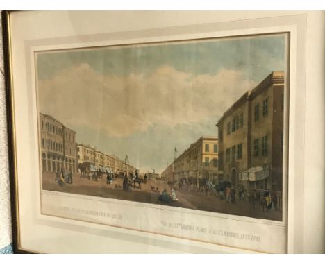 Grande Piazza di Romela in Cairo; and Grande Piazza in Alessandria di Egitto, handcoloured lithographs, published by G. Dragh