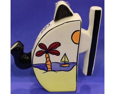 Lorna Bailey teapot in the Tropicana pattern, H: 18 cm. No cracks, chips or visible restoration. P&amp;P Group 2 (£18+VAT for