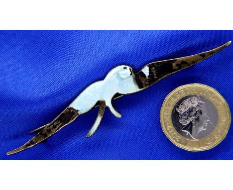Charles Horner bluebird pin brooch, L: 80 mm. Damage to enamel. P&amp;P Group 1 (£14+VAT for the first lot and £1+VAT for sub