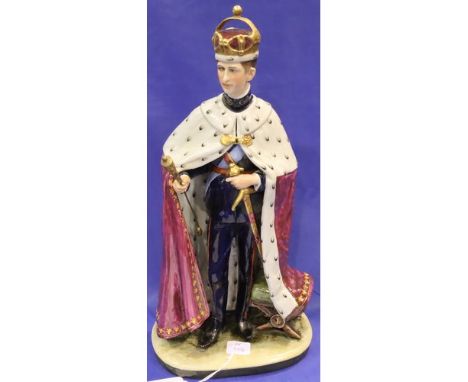 Large Capodimonte figurine of Prince Charles, limited edition, H: 37 cm. P&amp;P Group 3 (£25+VAT for the first lot and £5+VA