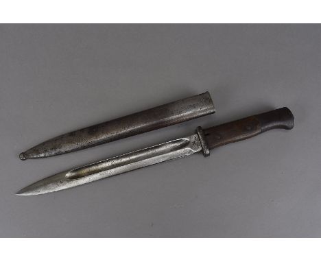 A German M1884/98 second pattern bayonet, the blade marked F.Herder A Sn, Solingen, with crossed keys, to the other side of t