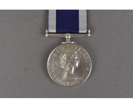 An Elizabeth II Royal Naval Long Service and Good Conduct medal, having coinage bust, awarded to MX.794535 R.FOSTER LDG CK (O