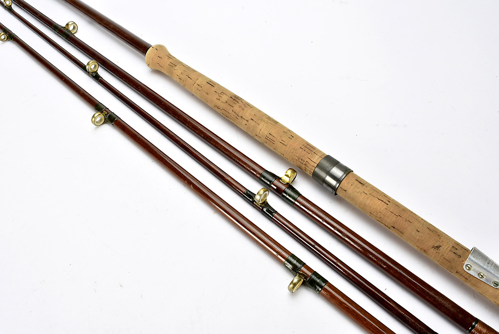 Angling Equipment, a vintage Hardy greenheart 4pce combination rod