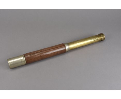 A WWI W.Ottway & Co Ltd telescope, Patt.373B, dated 1914, the brass body with leather casing, also marked 6543 and broad arro