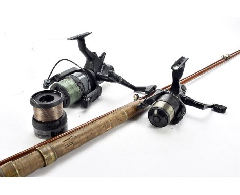 Angling Equipment, a vintage Greenheart, 7' ,2pce, Spinning rod by E.Eggington & Son, Merton, together with a Greenheart sea 