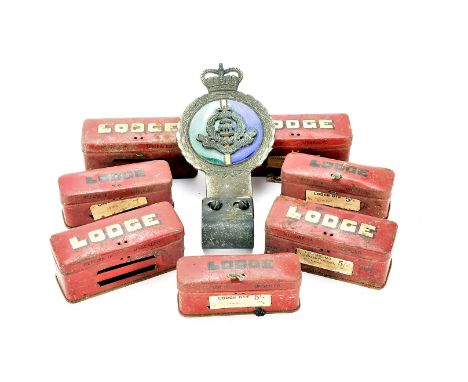 Motoring, a "Nigeria Police" badge bar badge with blue, green and yellow stripe enamel back plate with cap badge centre Queen