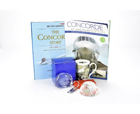 Aviation Concorde, a collection of Concorde memorabilia including, two boxed Links of London- hallmarked silver key rings, tw