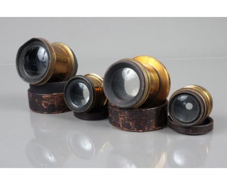 Lacquered Brass Lenses,  Dallmeyer No.3 f/6 Stigmatic Series II, iris diaphragm, serial no. 56961, front element possibly rep