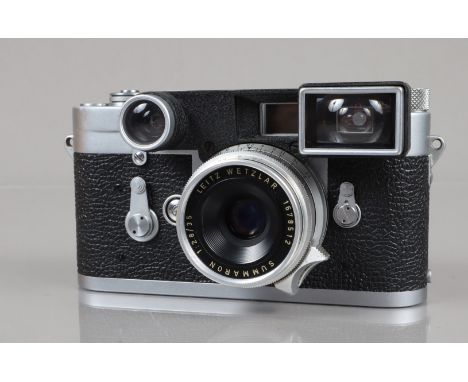 A Leitz Wetzlar Leica M3 Camera, serial no 852465,1956, double stroke, shutter working, viewfinder clear, rangefinder working