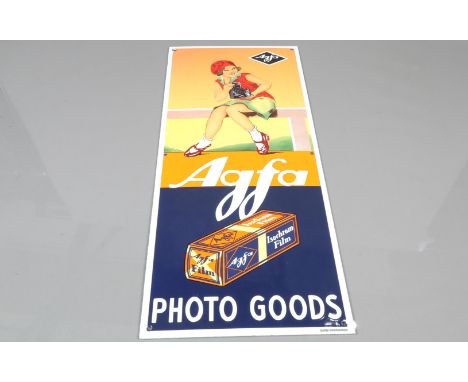 IMPORTANT NOTICE - ESTIMATE HAS BEEN REVISED An Agfa Photo Goods Advertising Enamel Sign, 60 x 20cm reproduction enamel sign,