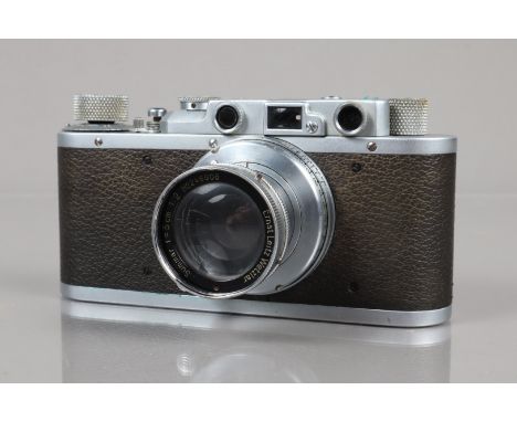 A Leitz Wetzlar Leica II Rangefinder Camera, serial no 241547, 1937/38, shutter working, rangefinder working, body G, some li