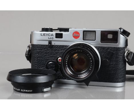 A Leica M6 Camera, chrome, Leica Germany, serial no 1790487, 1991, shutter working, meter working, viewfinder clear, rangefin