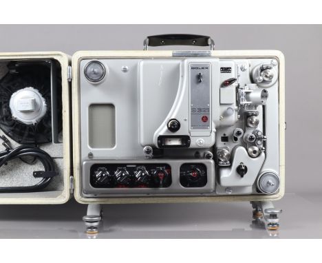 A Bolex S 321 16mm Cine Projector,  untested, body G-VG, outer case showing a little age, with Paillard Bolex 25mm f/1.3 lens