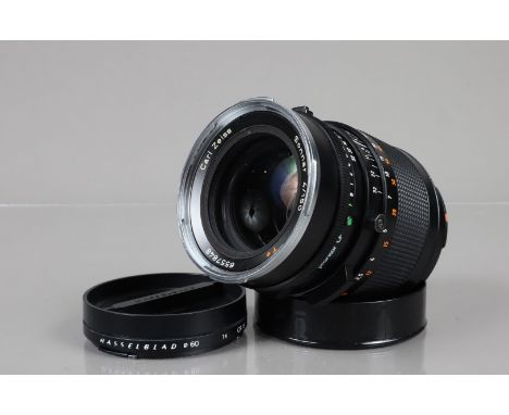 A Hasselblad Carl Zeiss T* 150mm f/4 Prontor CF Sonnar Lens,  serial no 6557848, barrel G-VG, elements VG, with CR15 filter, 