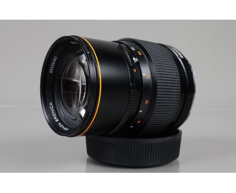 A Zenza Bronica Zenzanon-S 200mm f/4.5 lens, serial no 20208483, shutter working, barrel G-VG, elements G-VG, light dust, wit