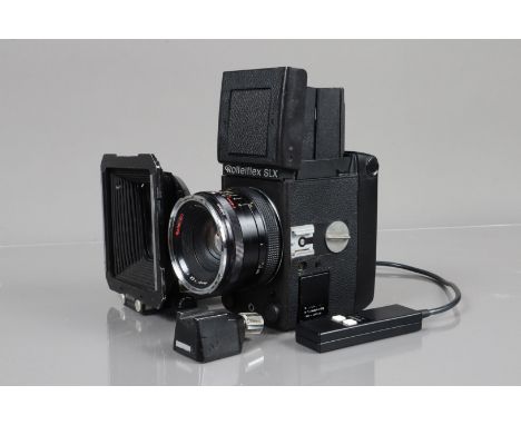 A Rolleiflex SLX Camera, serial no 502300016, untested, body F-G, film door catch loose, light lifting to leatherette top of 