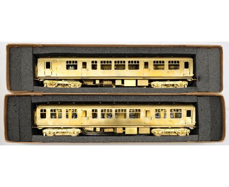 SanCheng (China) or similar O gauge Derby DU Power car and Trailer: brass finish, boxed. 