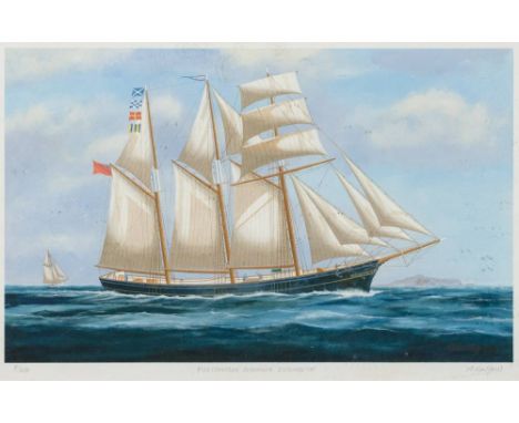 A Balfour.'Porthmead Scooner Elizabeth':print  No.8/250. signed in pencil by the artist, 26 x 41cm.