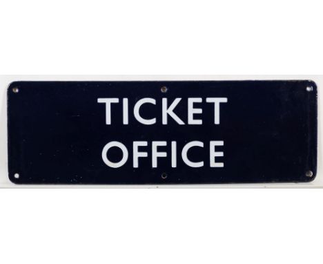 A BR(E) enamel sign 'Ticket Office': 15 x 46cm.