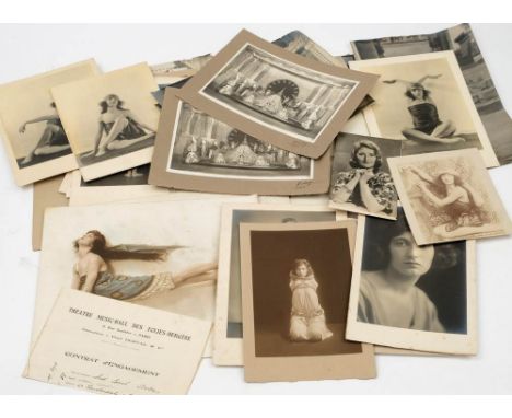 FOLIES BERGERE : An original contract of employment and photographs of Miss Coral Aster, the contract signed and dated 15th D