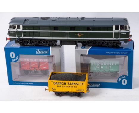 Two boxed Dapol O gauge goods wagons: 7f-018-006W salt van 'Snowdrift' 306 weathered and 7f-018-004 salt van 'S Waterhouse' t