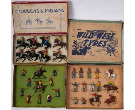 Johillco and others. Three boxes of various Cowboy and Indian figures, circa 1950s.: