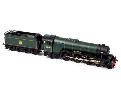 A kit built O gauge model of the Gresley A3 Class 4-6-2 locomotive and tender 'Wool Winder' No 60055: green with black chassi