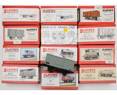 Slater's Wagon Sets. A group of O gauge kit built rolling stock: including a Rectangular Tank Wagon and a covered wagon (12) 