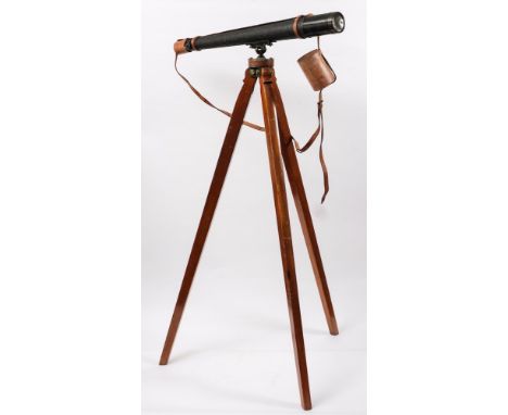 A Ministry of Defence issue lacquered brass 3 inch refracting telescope by Broadhurst, Clarkson &amp; Co Ltd, London, No. 303