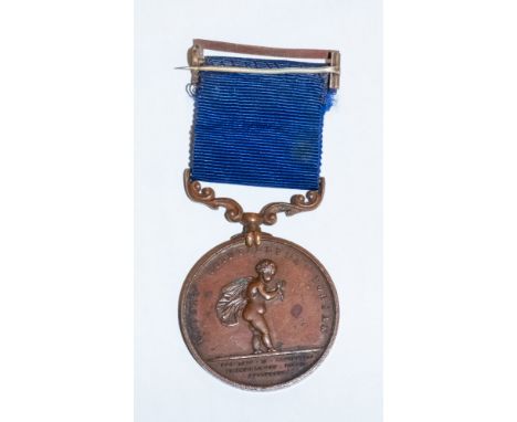 Admiral Rodney Maclaine LLoyd (1841-1911) A Royal Humane Society Bronze medal: stamped 'Rodney M Lloyd, mate 31,Jan,1861' to 