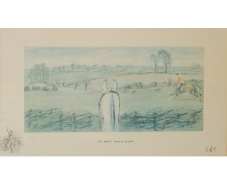 Charles Johnson Payne 'Snaffles' [1884-1967]- The Finest View in Europe,:- coloured print, numbered 103/500 in the margin, 38