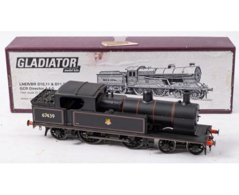A kit built O gauge model of a GCR 9K/LNER C13   4-4-2 locomotive No 67439: BR black with red and white coachlines, in an ass