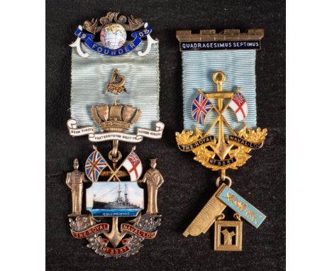 An Edwardian silver and enamel Masonic Founder's jewel for The Royal Naval Lodge No. 337, maker William Henry Toye, London, 1