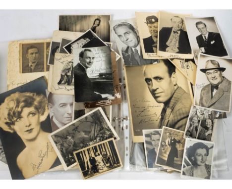 A collection of signed photographs of actors and entertainers: Alastair Sim, Harry Secombe (x2), Ralph Lynn, Bernard Miles, B