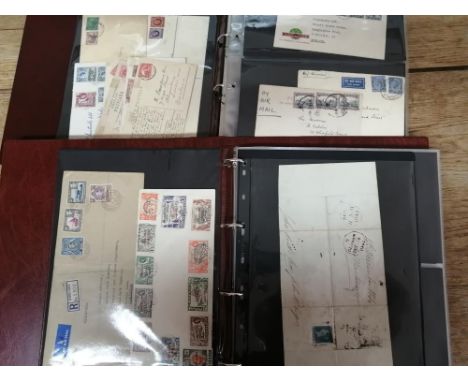 Postal History and Stamp collection in 2 albums, with British Commonwealth &amp; World.: