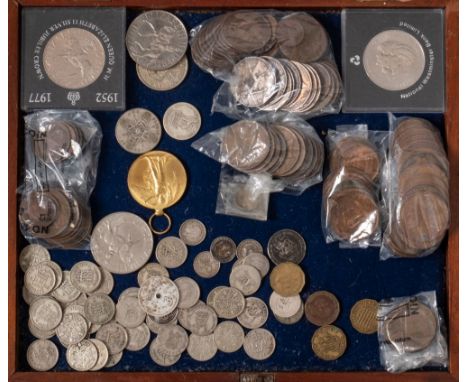 A collection of mixed GB coinage and a WWI Victory medal to '202101 Pte A W Phillips S Staff R': 