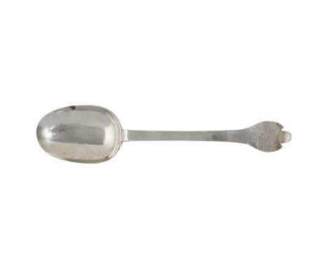 A James II trefid spoon maker's mark EH with crown above and crescent below, London 1685, the plain trefid terminal prick eng