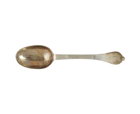 A William III Britannia standard trefid spoon William Scarlett London 1700, the terminal with traces of initials to the rear,
